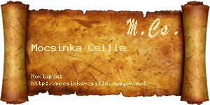 Mocsinka Csilla névjegykártya